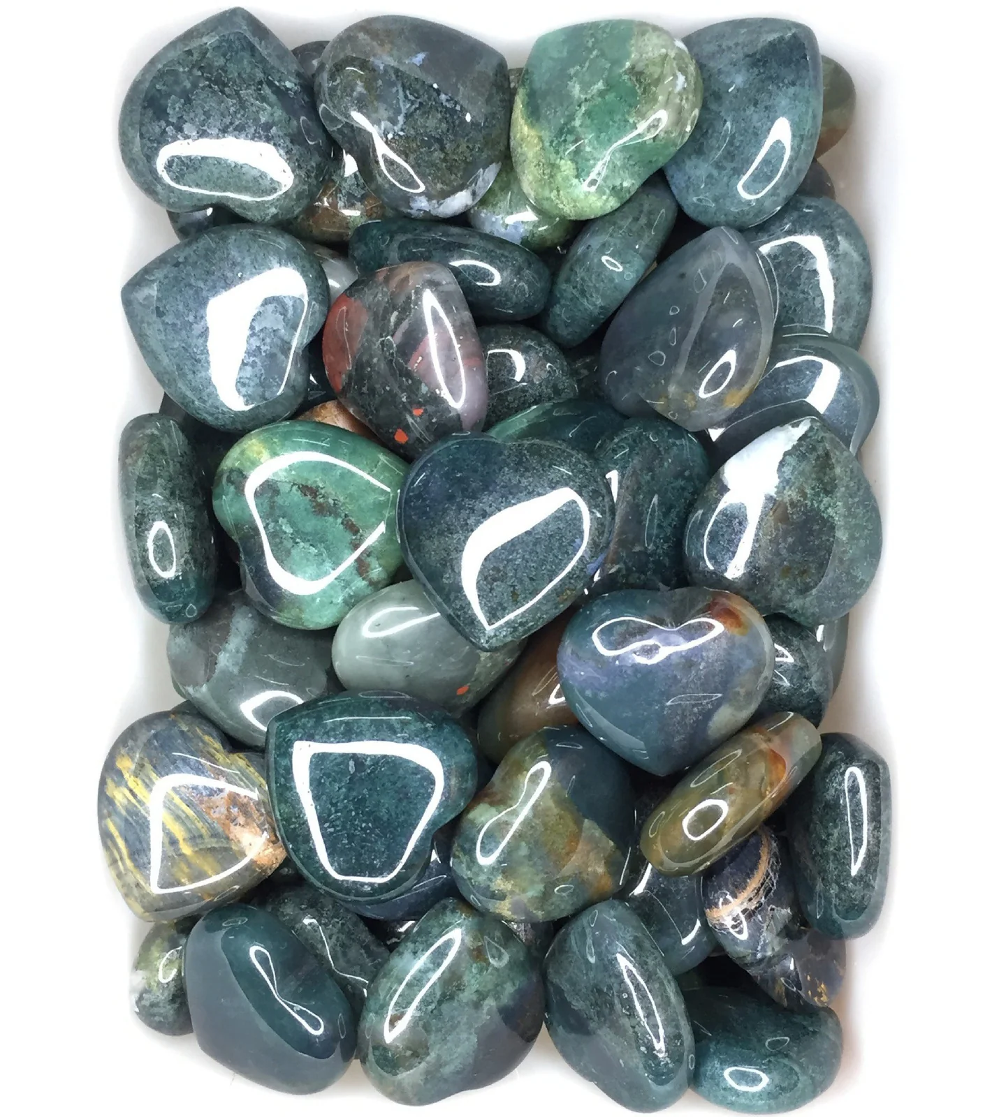 Bloodstone Moss Agate Heart Stone Crystal Natural Gemstone - Image 6