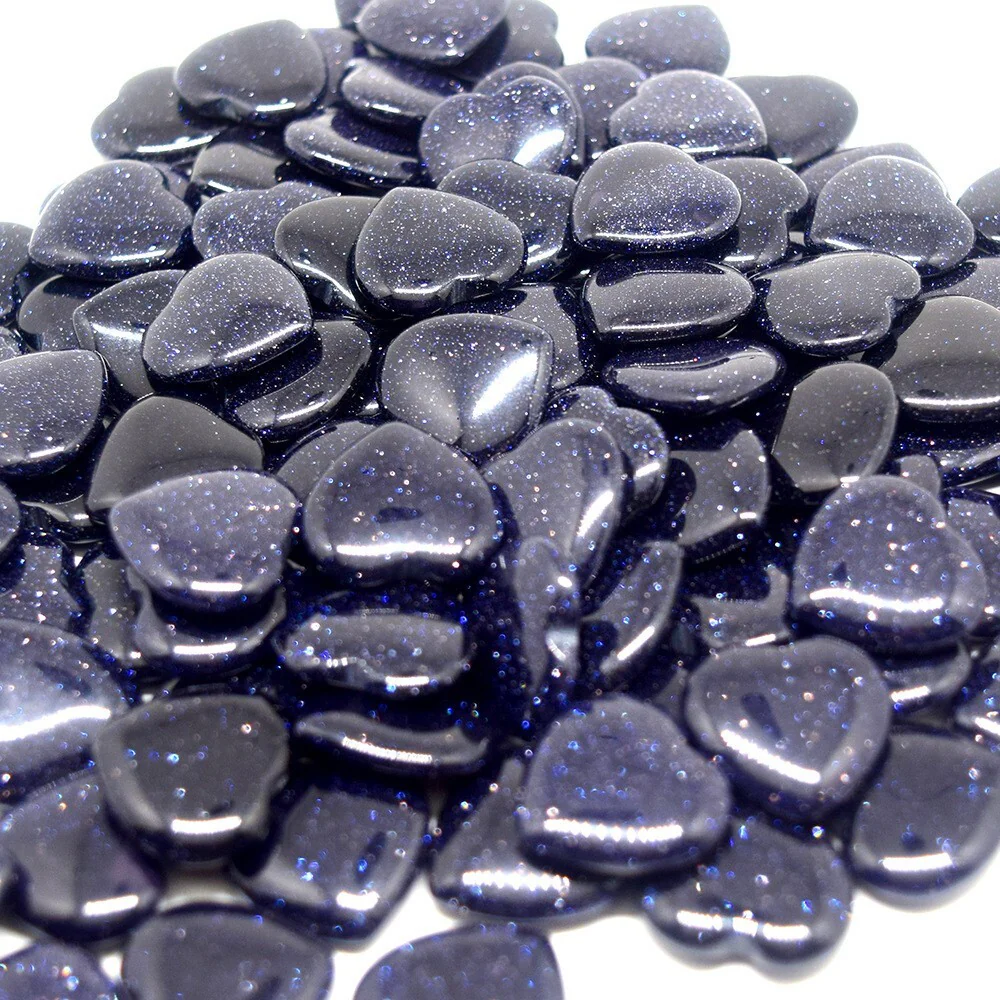 Blue Goldstone Crystal Heart Stone Natural Gemstone - Image 6