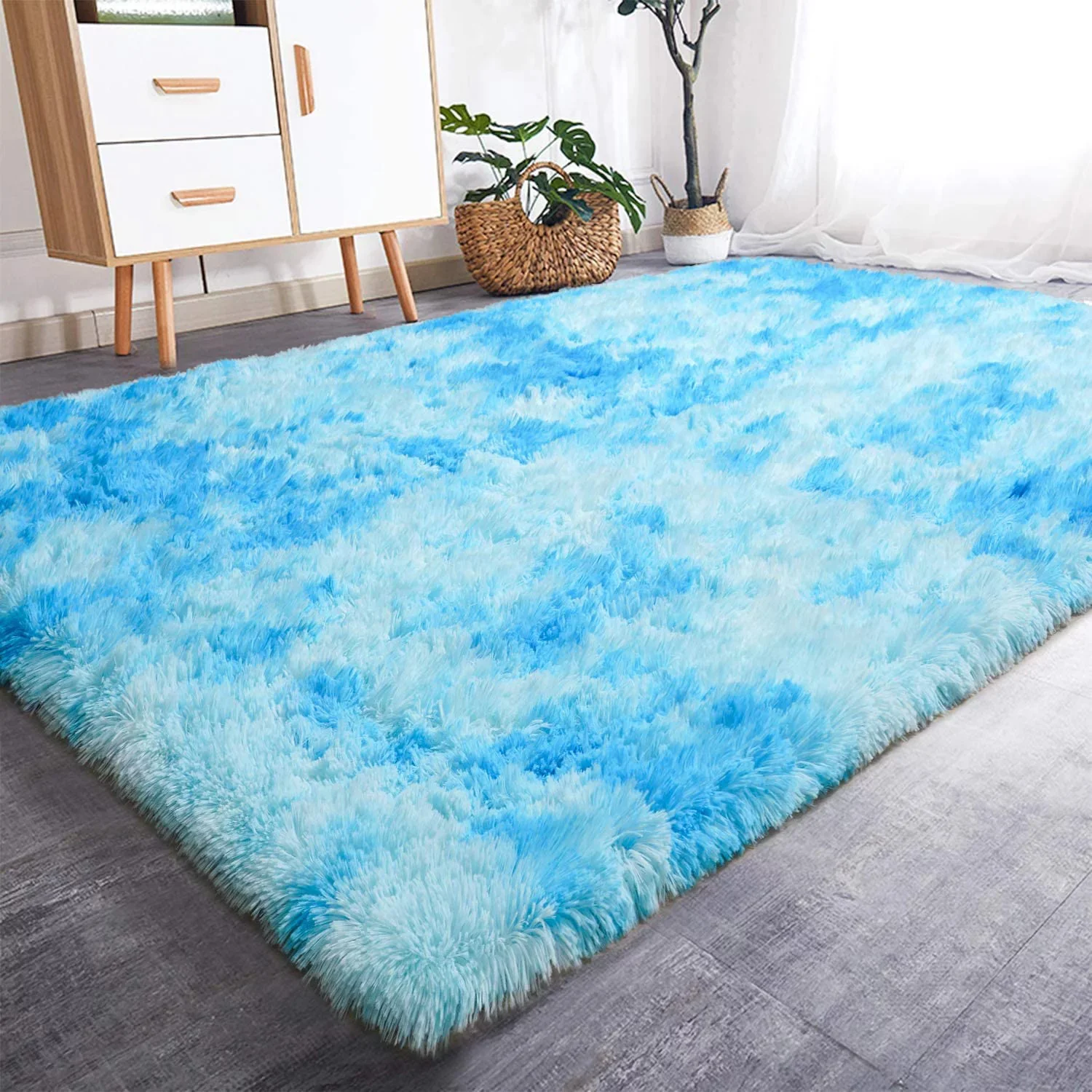 Blue Oasis Bedroom/Living Room Comfortable Shag Rug (200 x 140) - Image 16