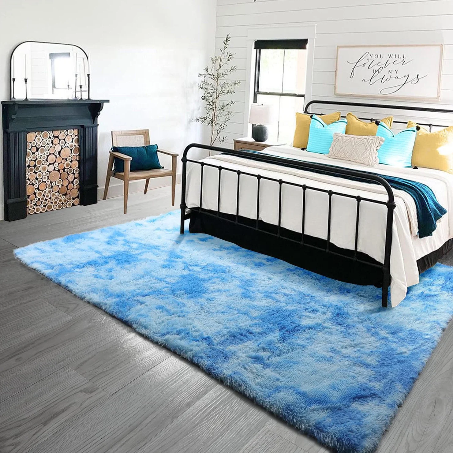 Blue Oasis Bedroom/Living Room Comfortable Shag Rug (200 x 140) - Image 22