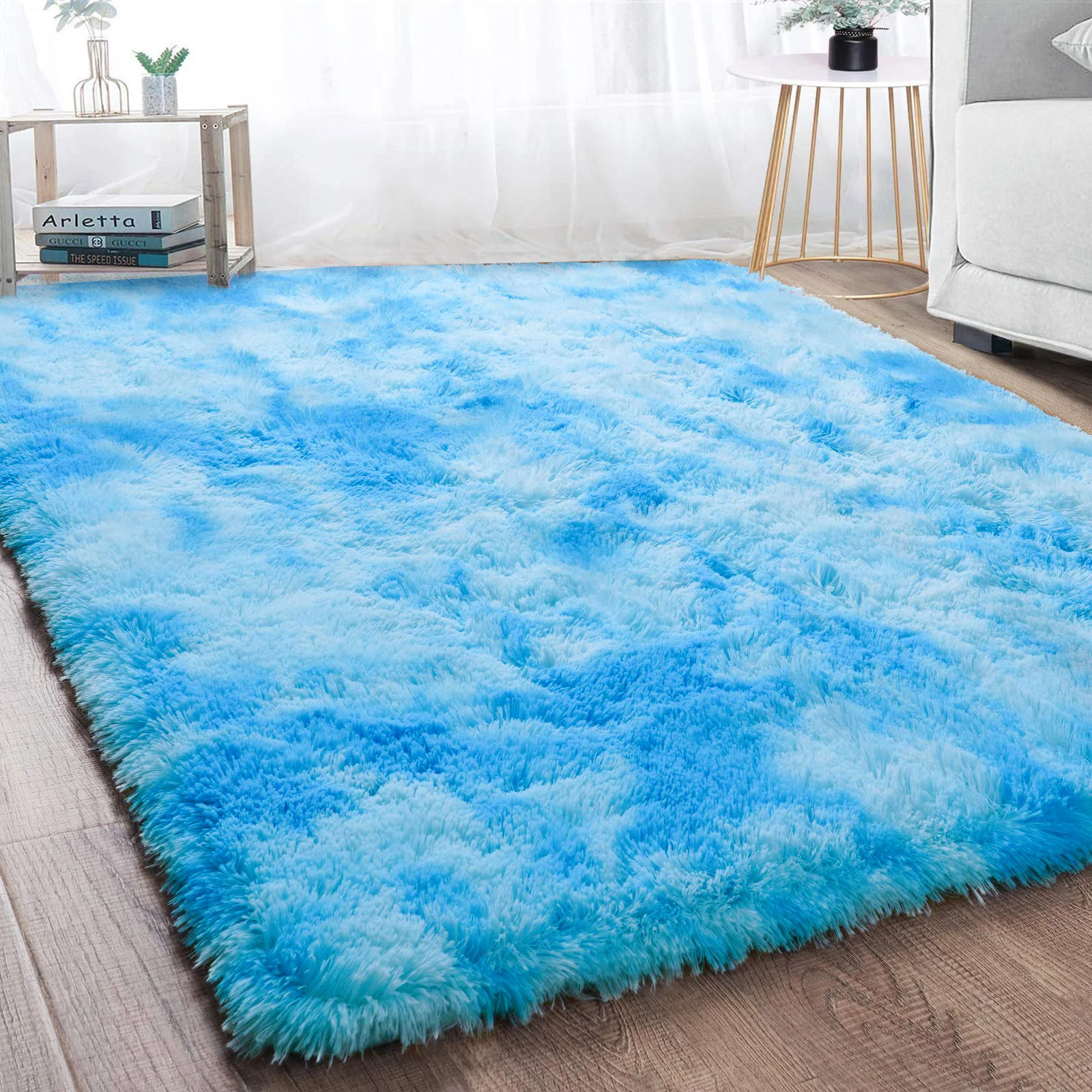 Blue Oasis Bedroom/Living Room Comfortable Shag Rug (200 x 140) - Image 5