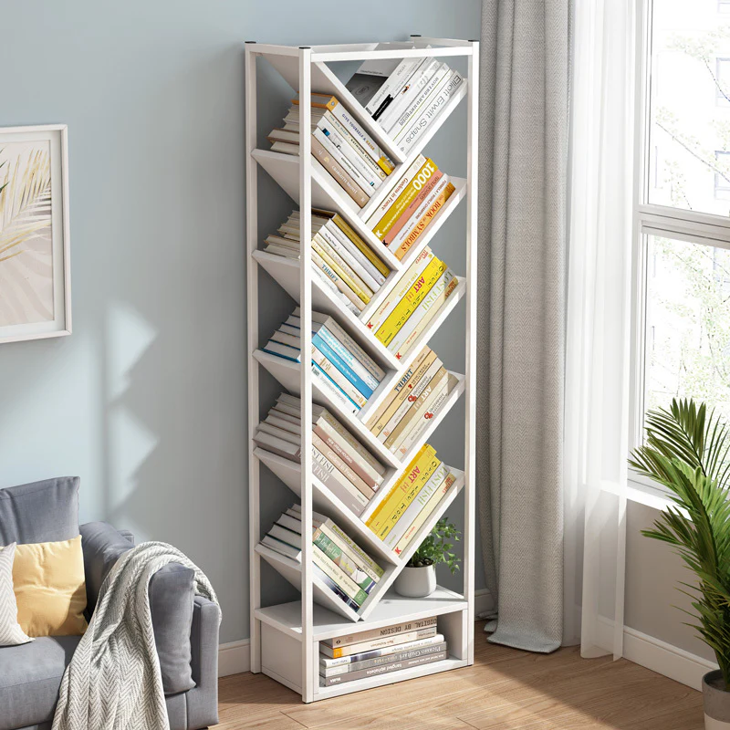 Broadway 11 Shelving Bookshelf Display Cabinet Shelf Bookcase Organizer (White) - Image 12