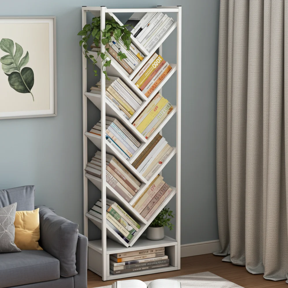 Broadway 11 Shelving Bookshelf Display Cabinet Shelf Bookcase Organizer (White) - Image 6