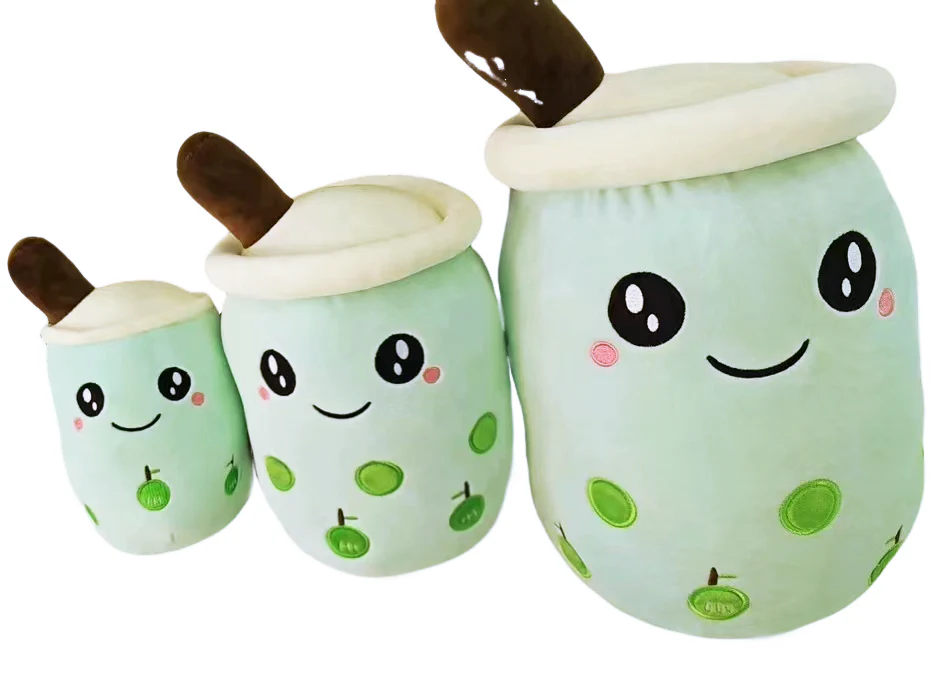 Bubble Tea Plush Toy Boba Cuddly Doll Pillow Cushion - 30cm, Green - Image 6