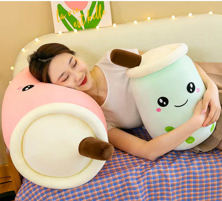 Bubble Tea Plush Toy Boba Cuddly Doll Pillow Cushion - 30cm, Green - Image 7