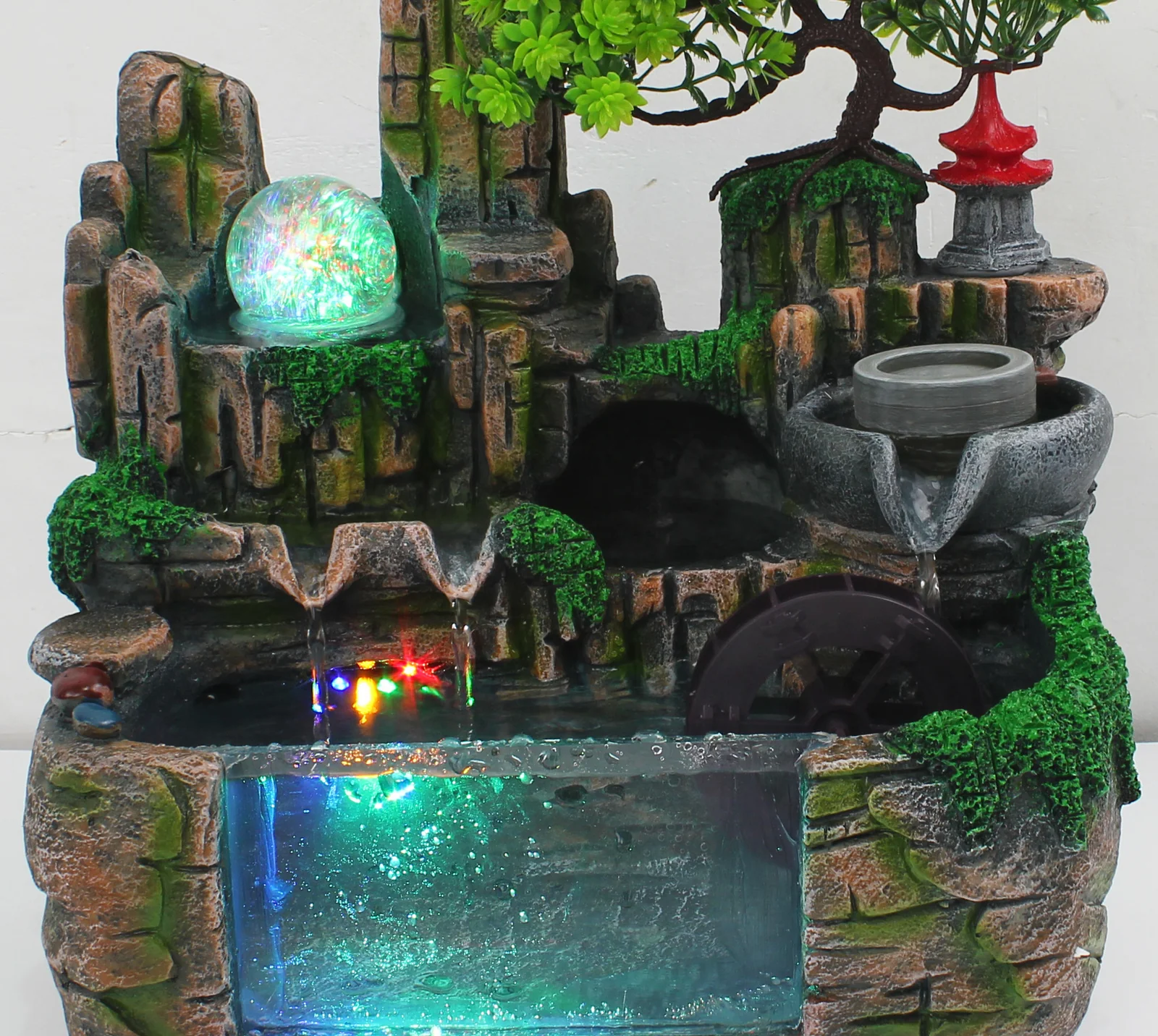 Calming Fountain Water Feature Ornament with Fish Tank - Image 11