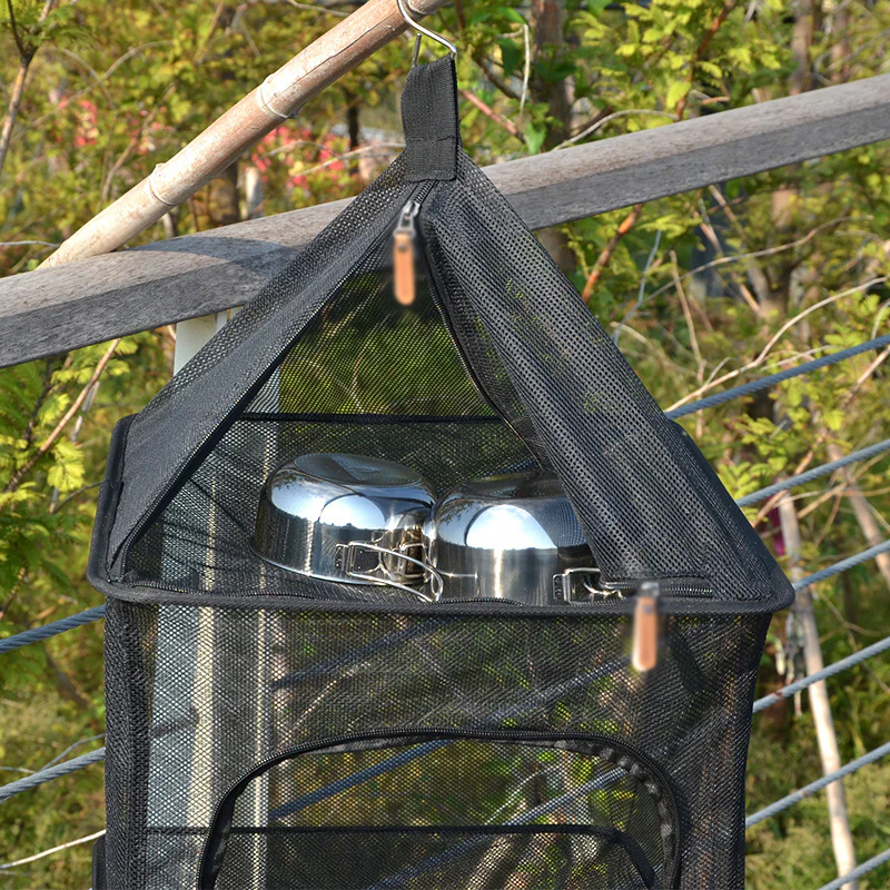 Camping Outdoor Foldable Storage Bag Mesh Dryer - Image 8