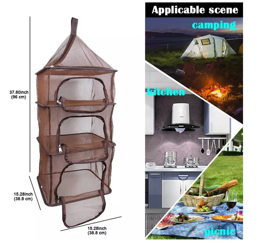 Camping Outdoor Foldable Storage Bag Mesh Dryer - Image 9