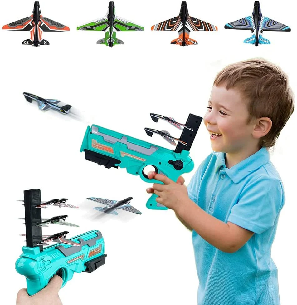 Catapult Plane Gun Foam Aeroplane with 4 Gliders - Image 3
