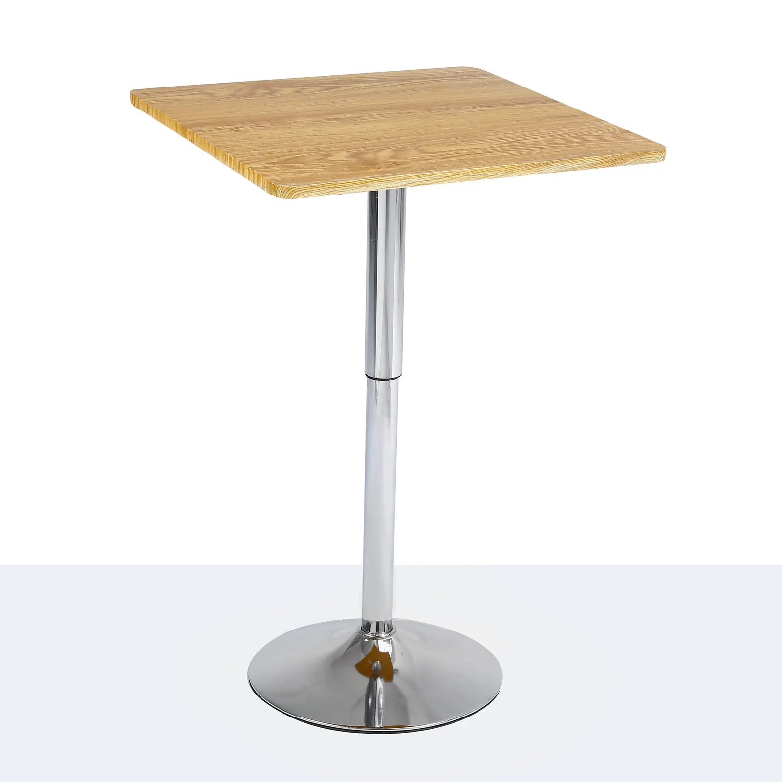 Century Designer Bar Table Height Adjustable with Gas Lift (Oak/Stainless Steel) - Image 11