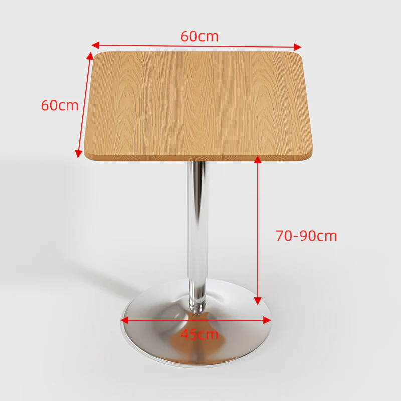 Century Designer Bar Table Height Adjustable with Gas Lift (Oak/Stainless Steel) - Image 12