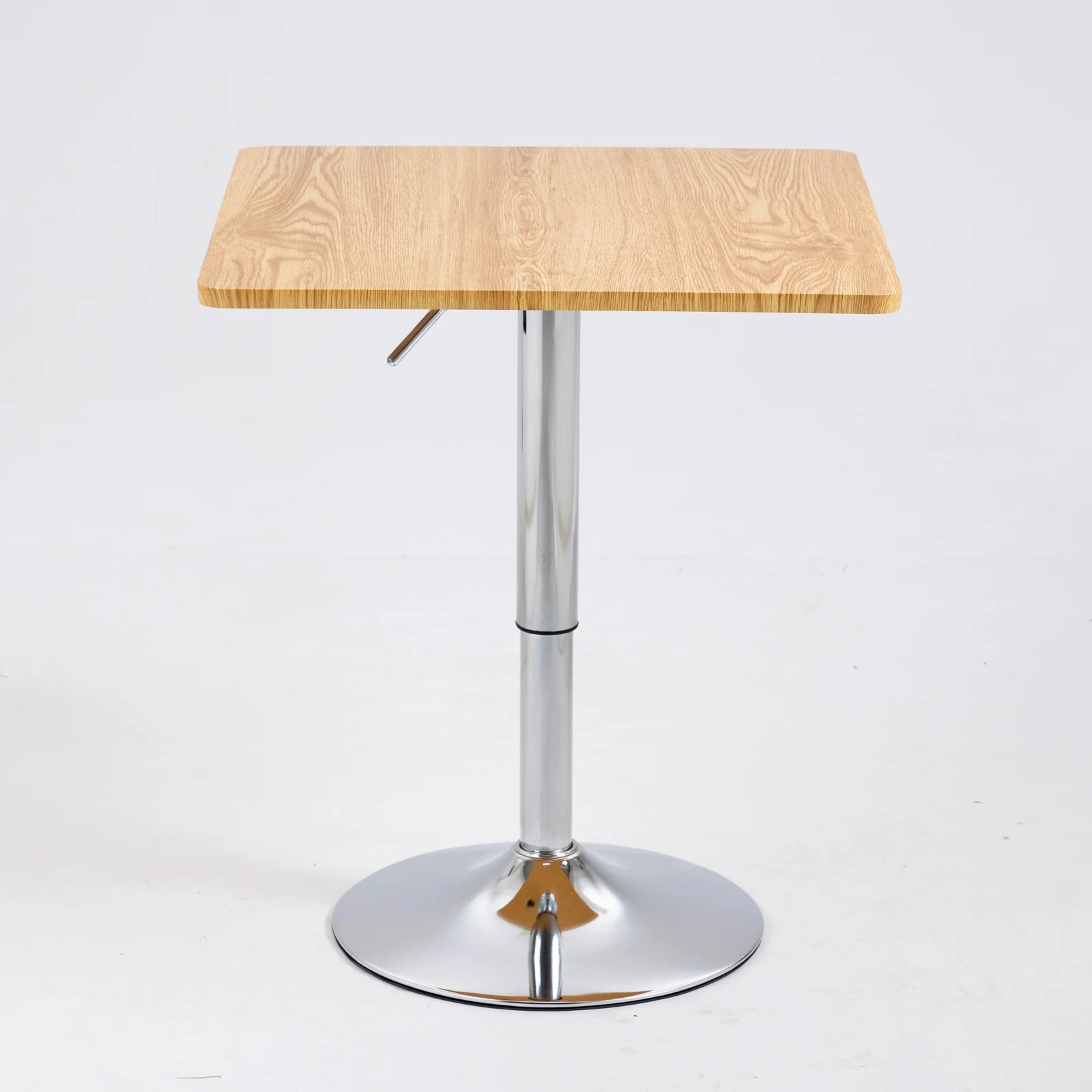 Century Designer Bar Table Height Adjustable with Gas Lift (Oak/Stainless Steel) - Image 3