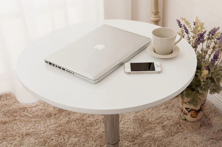 Century Designer Round Bar Table Height Adjustable with Gas Lift (White/Stainless Steel) - Image 17