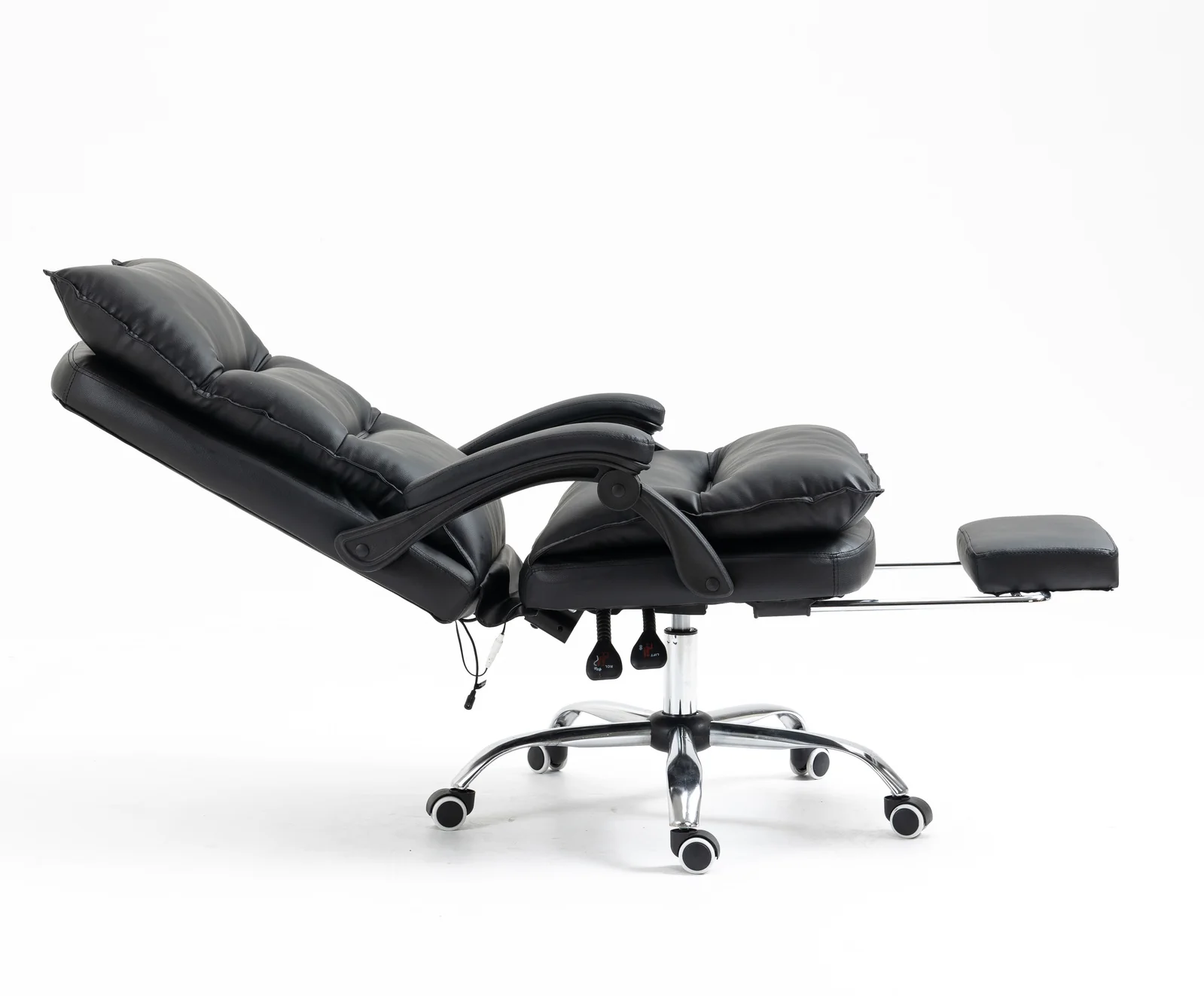 Chieftain Deluxe Plush Executive Reclining Office Chair with Foot Rest (Black) - Image 17
