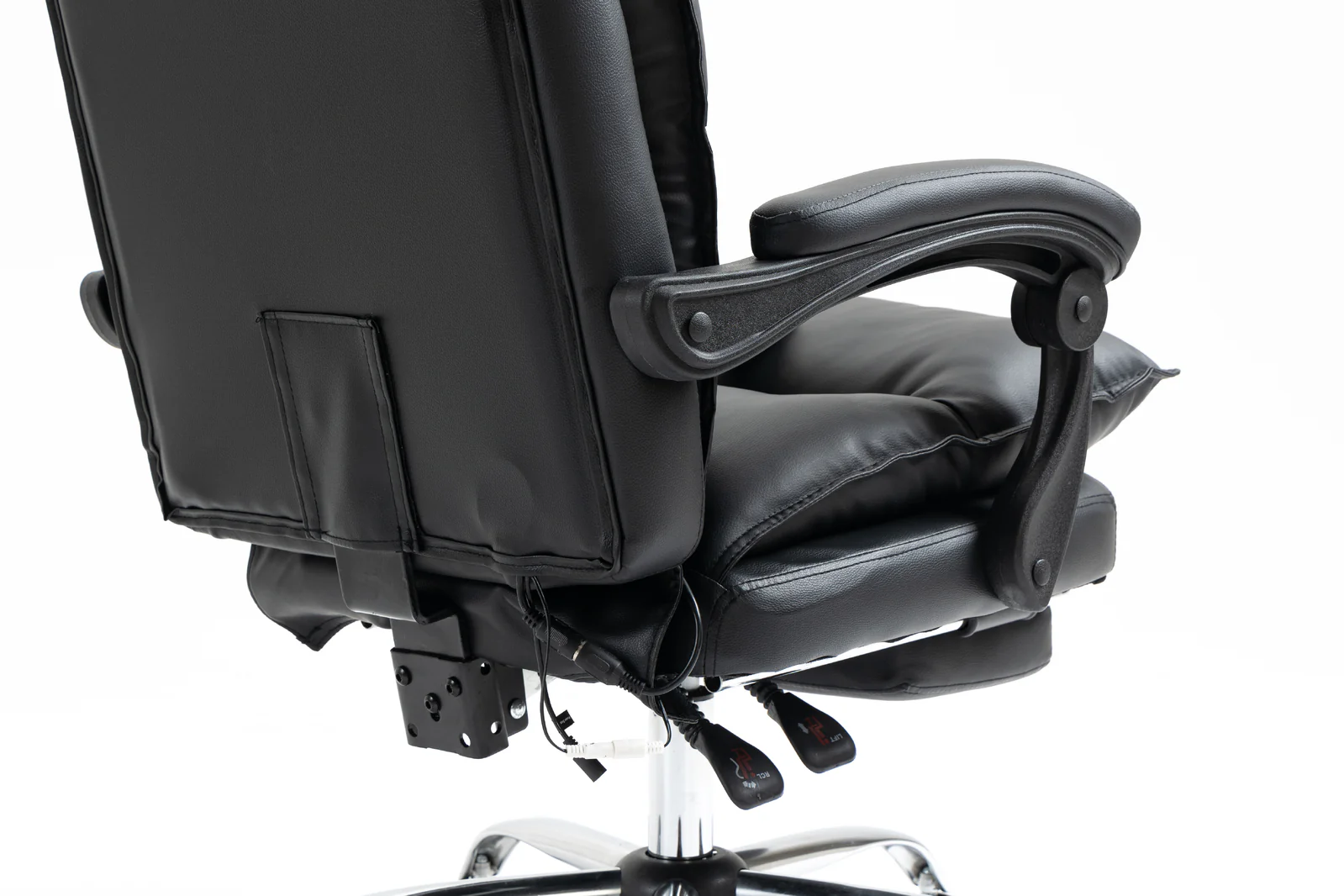 Chieftain Deluxe Plush Executive Reclining Office Chair with Foot Rest & Massager (Black) - Image 15