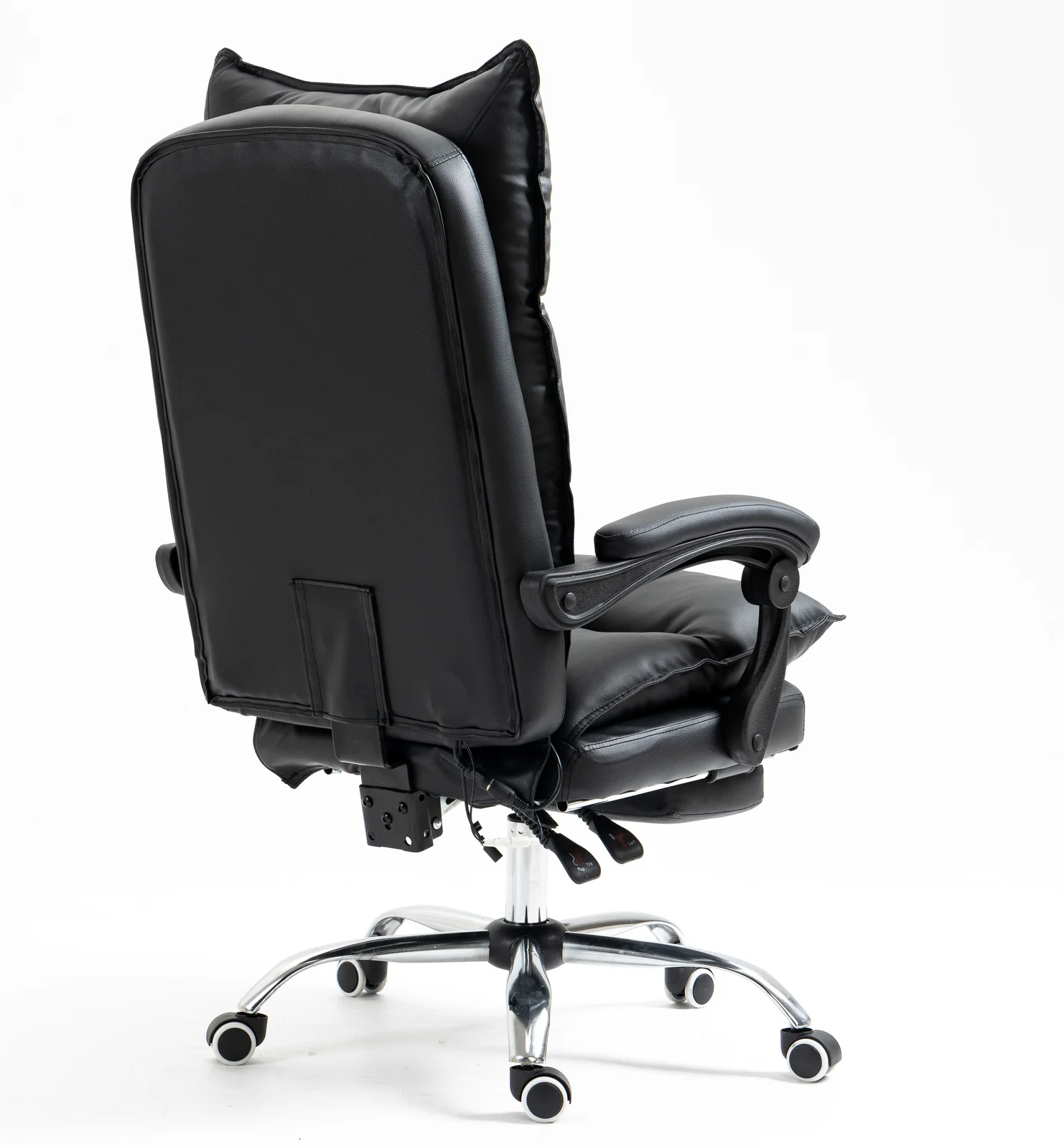 Chieftain Deluxe Plush Executive Reclining Office Chair with Foot Rest & Massager (Black) - Image 18