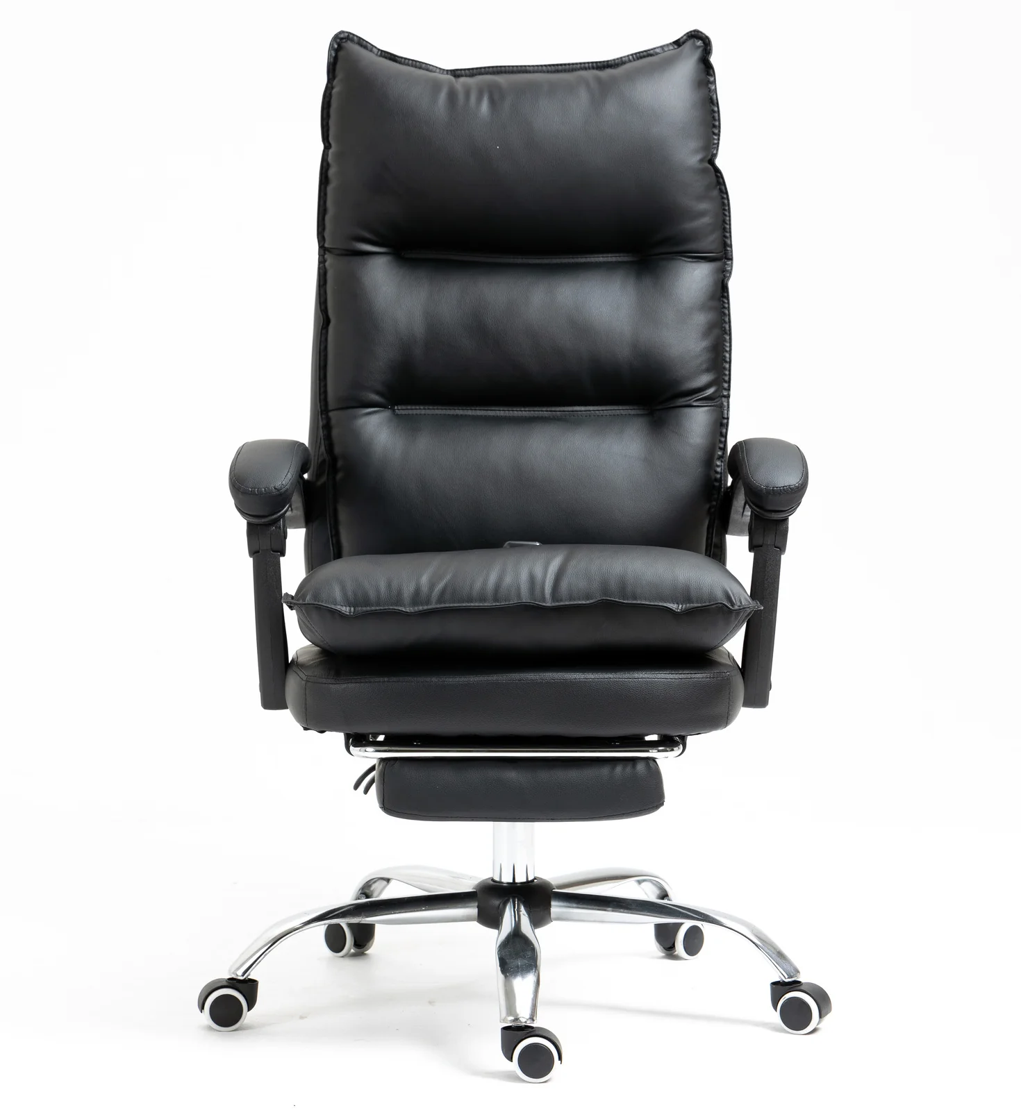 Chieftain Deluxe Plush Executive Reclining Office Chair with Foot Rest & Massager (Black) - Image 23