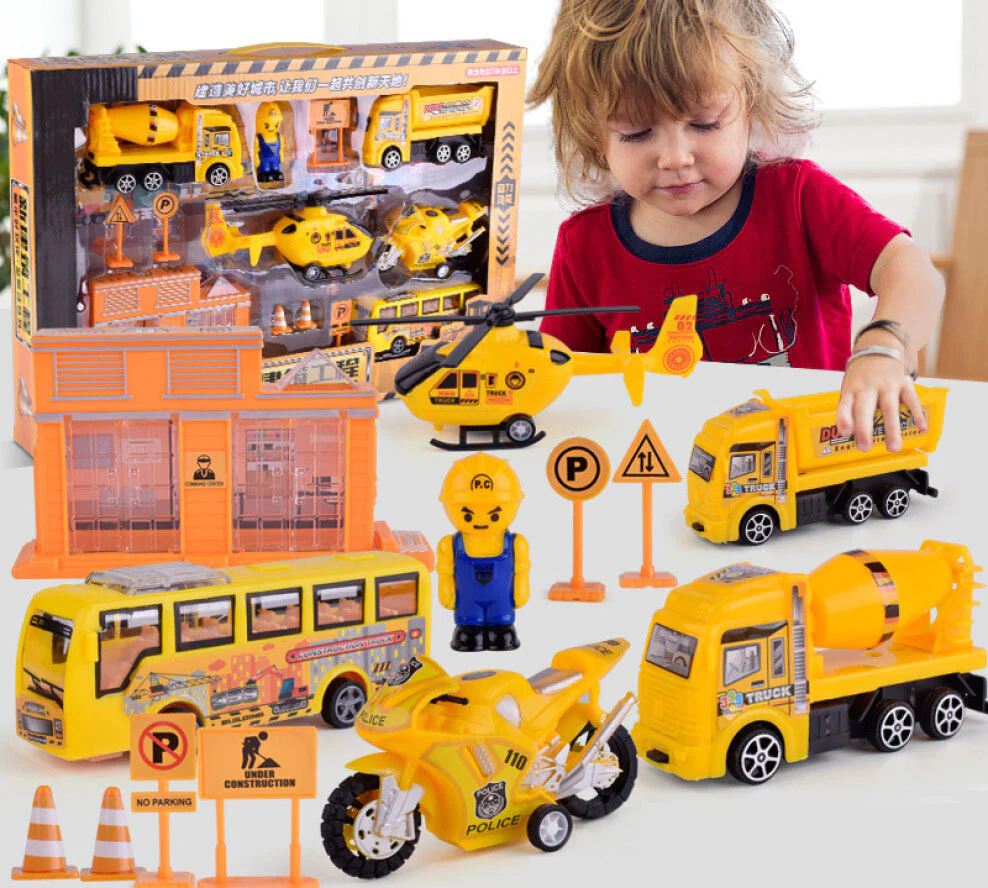 City Transport Car Plane Bus Train Helicopter Kids Toy Set - Image 3