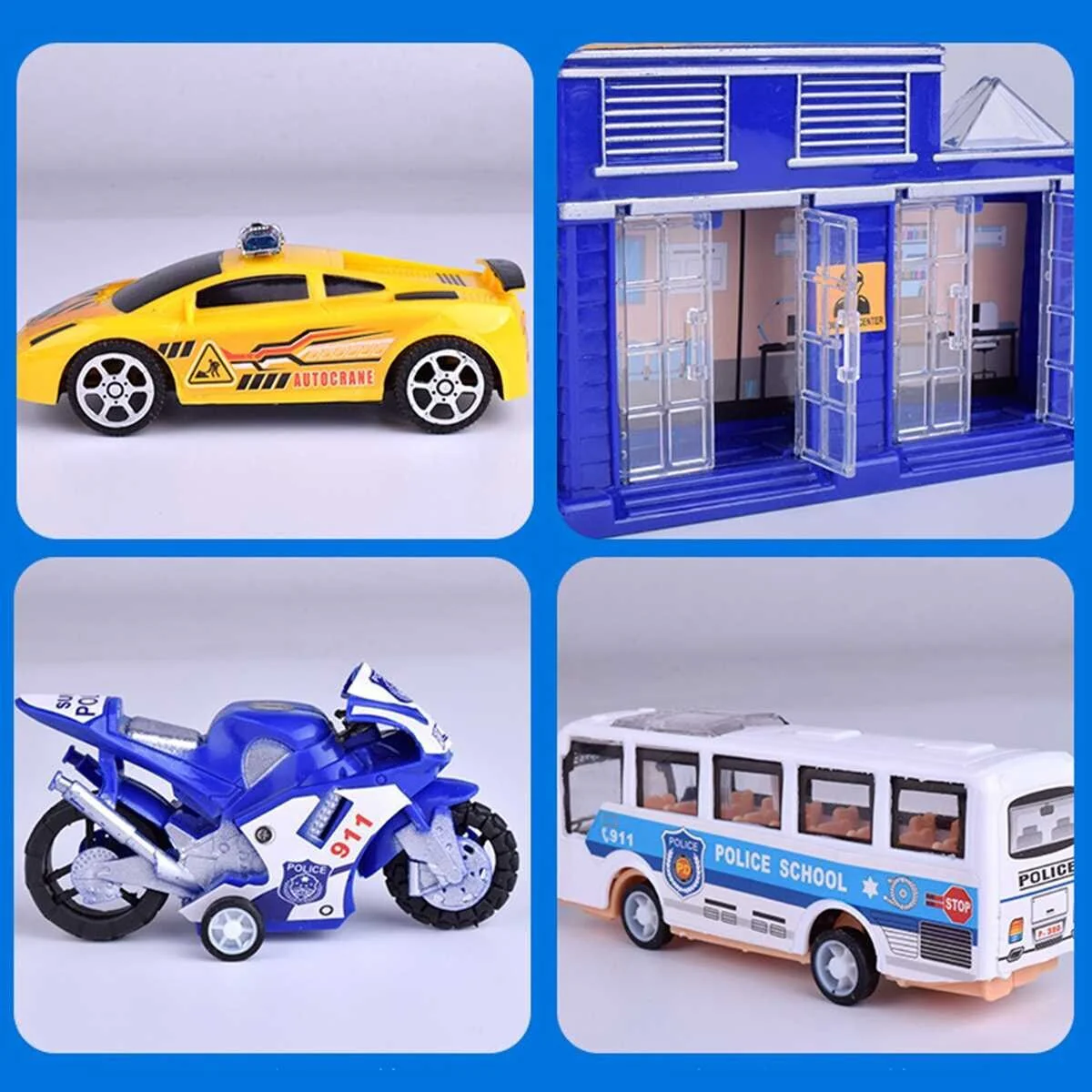 City Transport Car Plane Bus Train Helicopter Kids Toy Set - Image 4