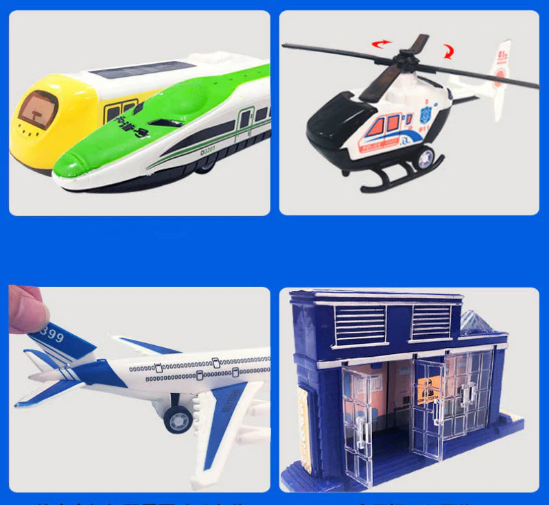 City Transport Car Plane Bus Train Helicopter Kids Toy Set - Image 5
