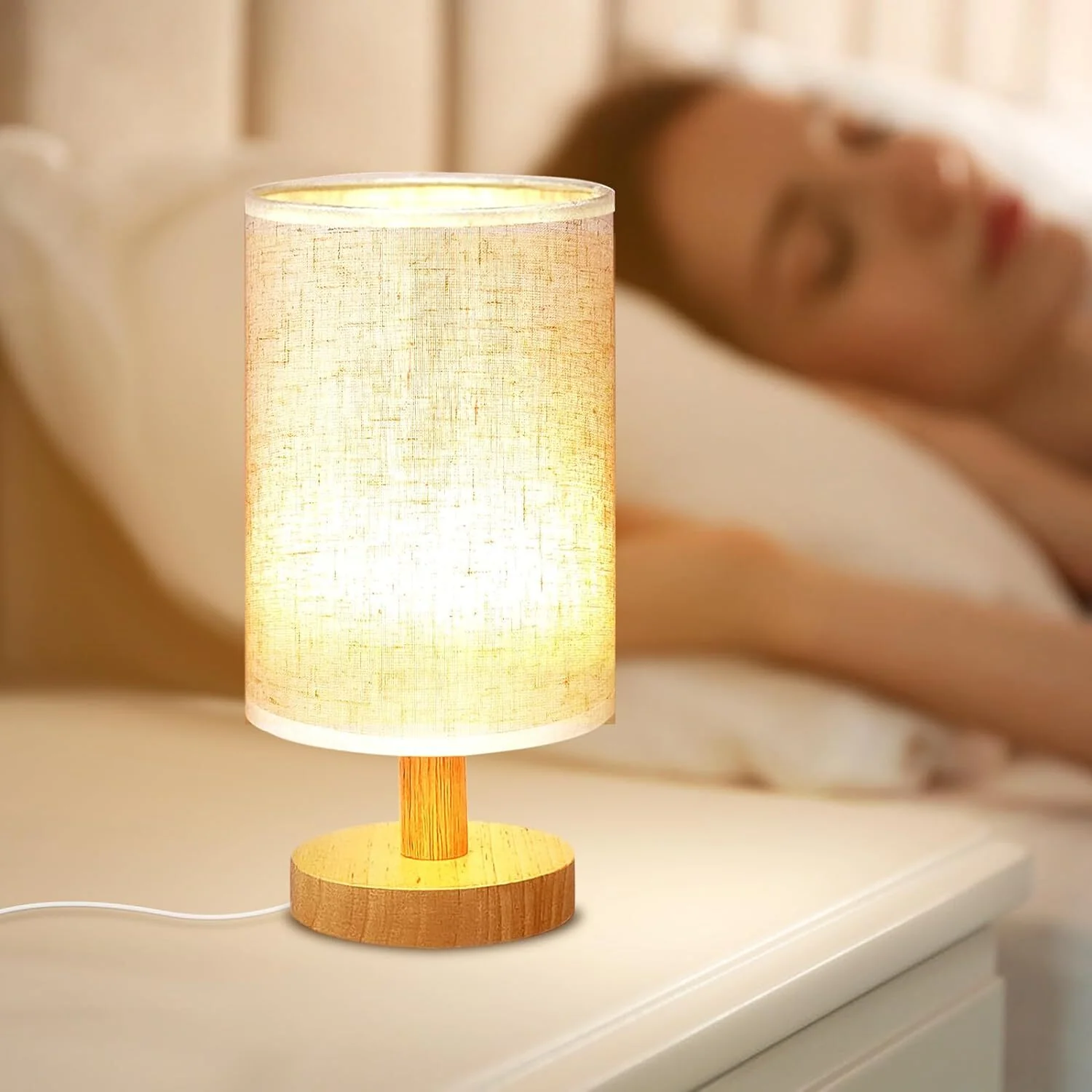 Classic Wooden LED Table Lamp Night Light - Image 12