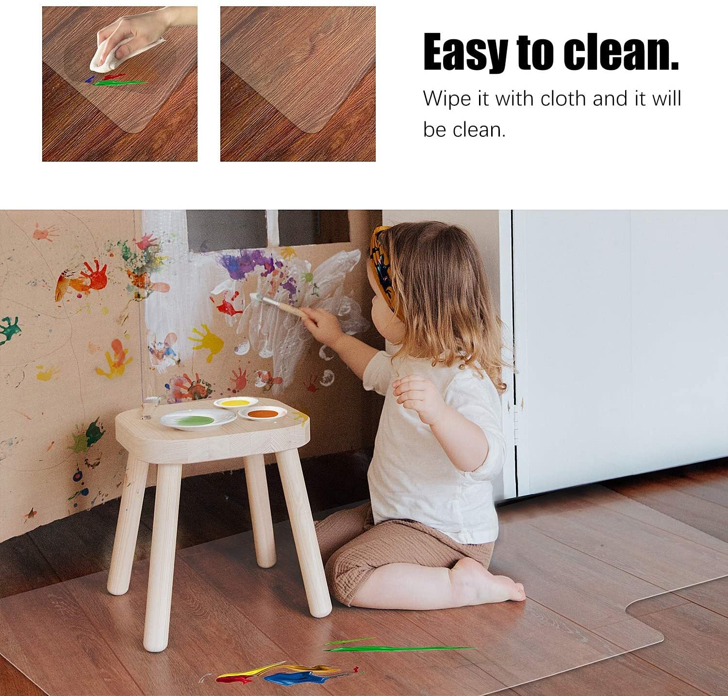 Clear PVC Protective Chair Mat Home Office Room Carpet Floor Protector (Large 120cm) - Image 4