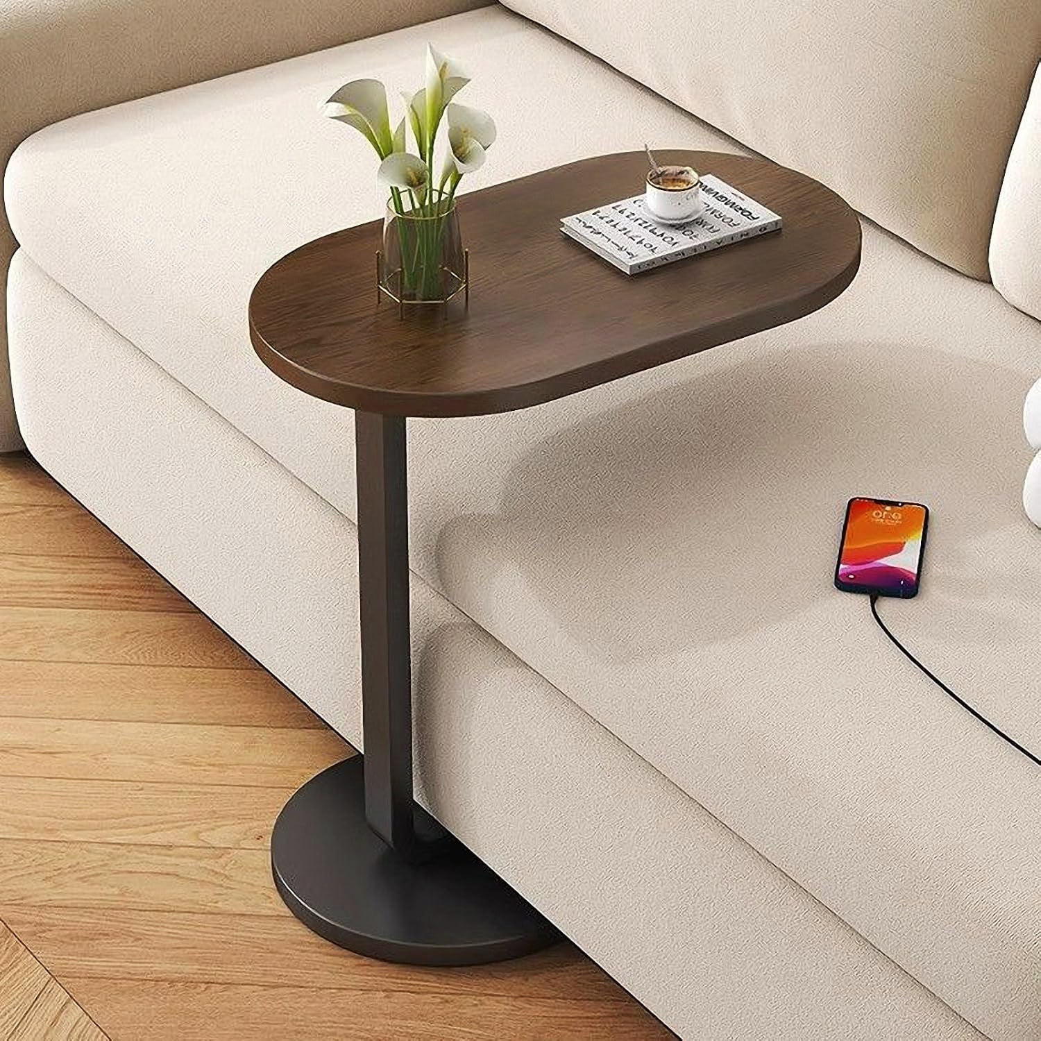 Cogency Rustic Sofa Bed Side Table Laptop Desk Accent Coffee Stand - Image 7