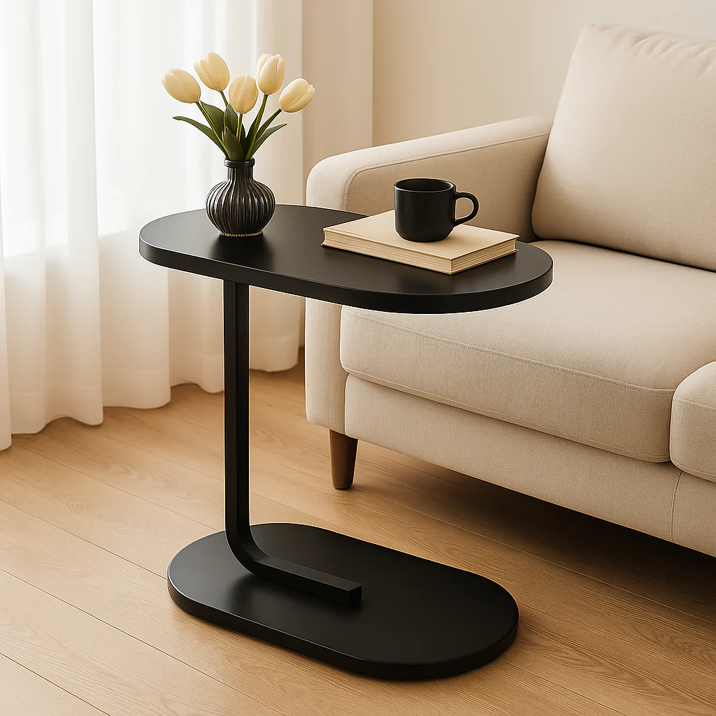 Cogency Sofa Bed Side Table Laptop Desk Accent Coffee Stand (Black) - Image 2