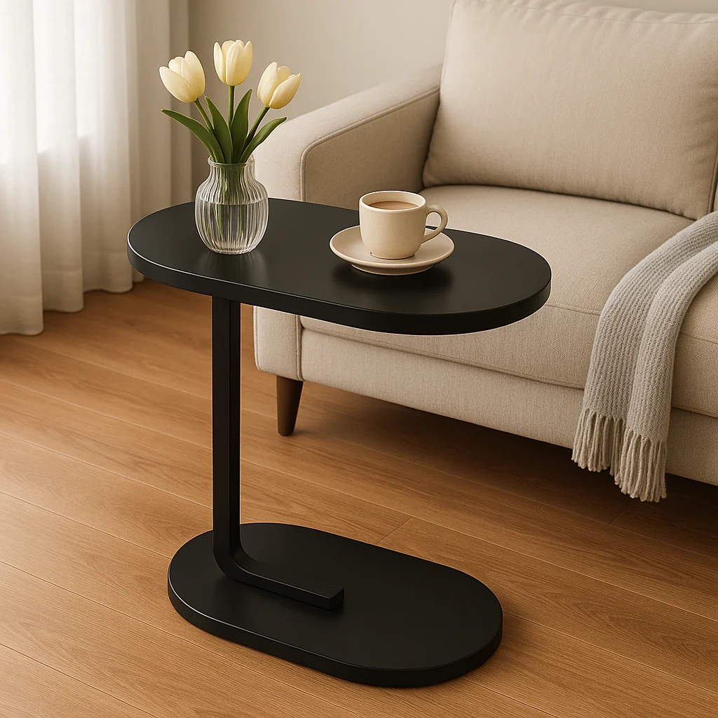 Cogency Sofa Bed Side Table Laptop Desk Accent Coffee Stand (Black) - Image 5
