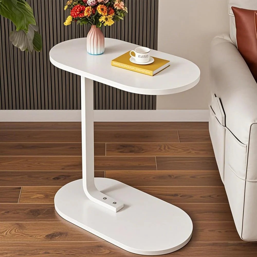 Cogency Sofa Bed Side Table Laptop Desk Accent Coffee Stand (White) - Image 8