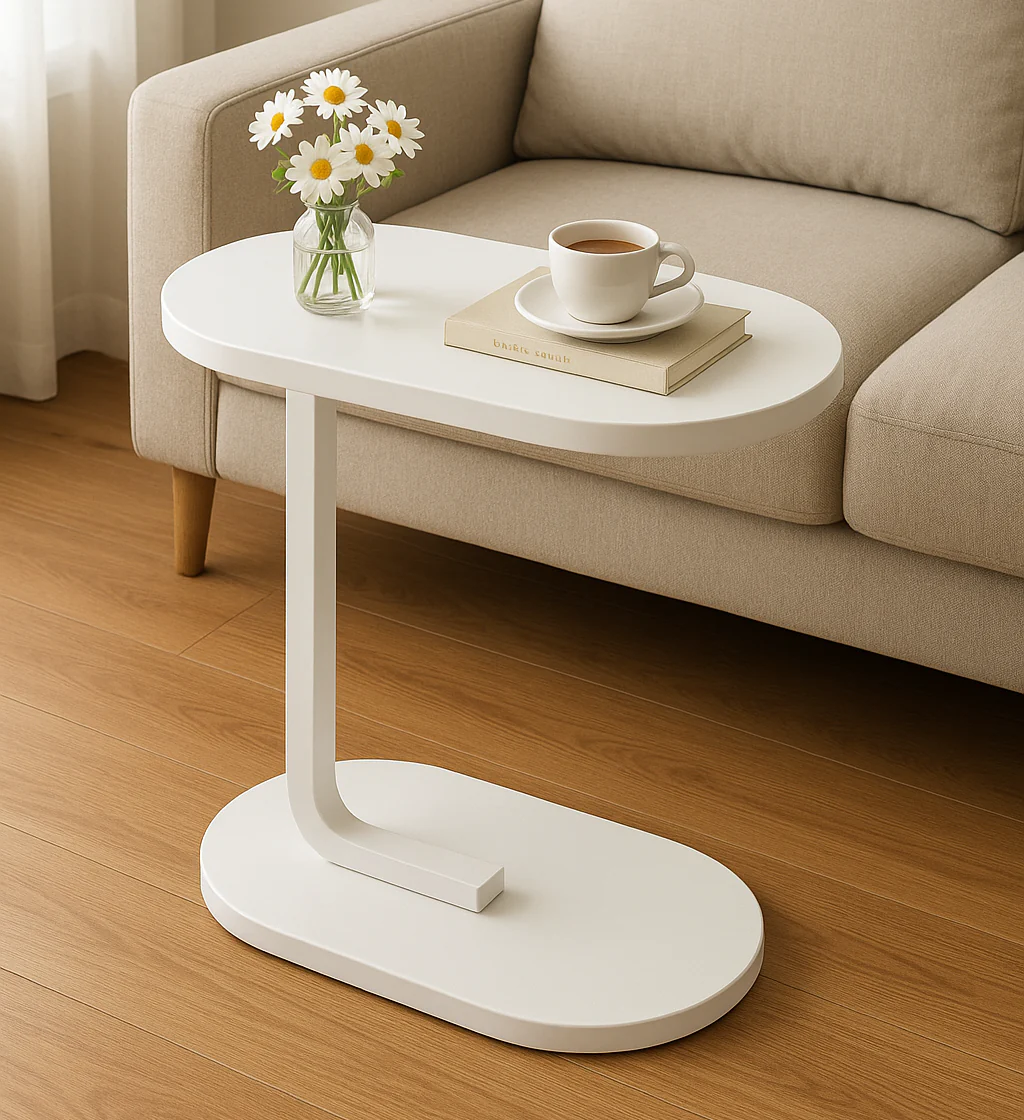 Cogency Sofa Bed Side Table Laptop Desk Accent Coffee Stand (White) - Image 9