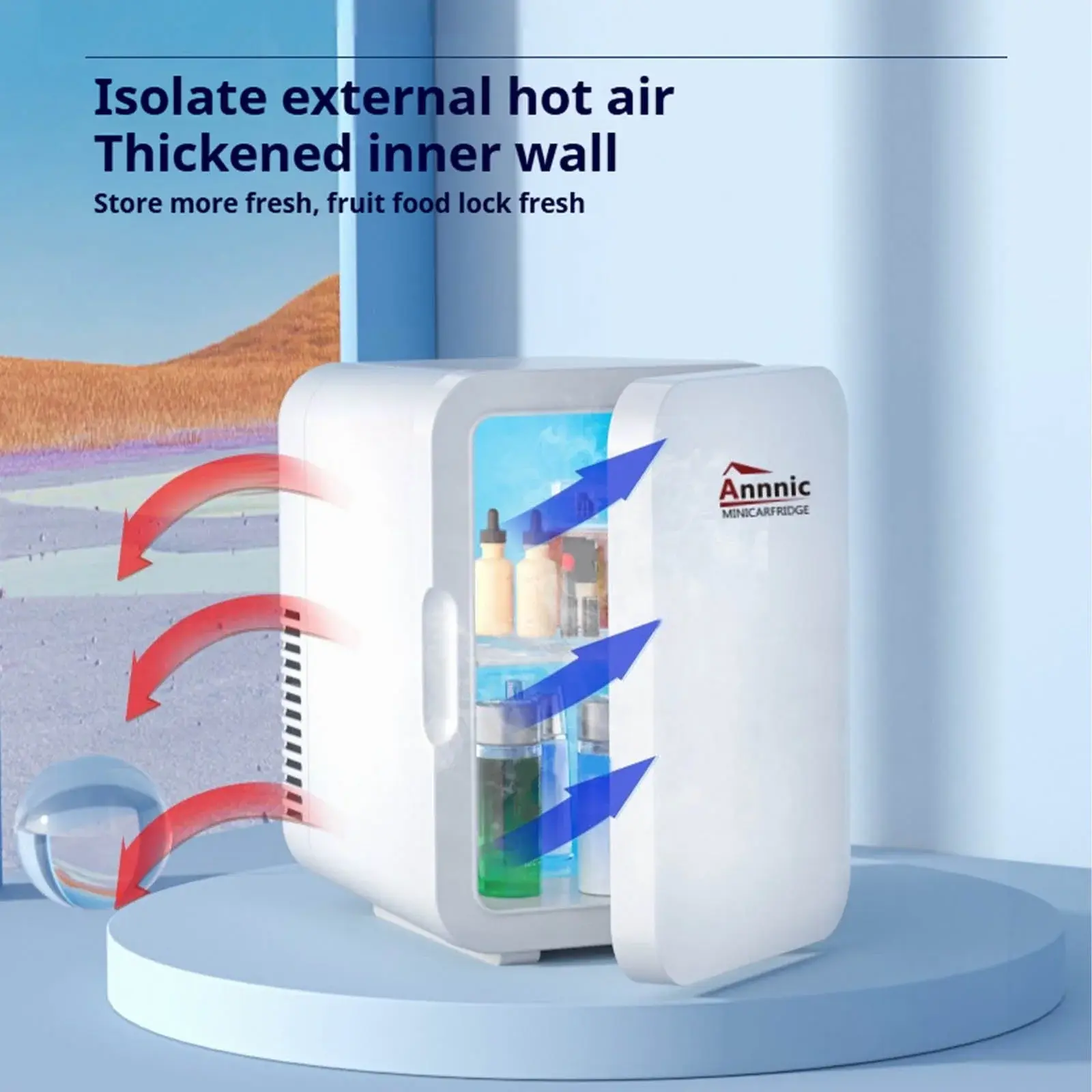 Compact Mini Fridge Portable Skincare Drinks Snacks Cooler - Image 6