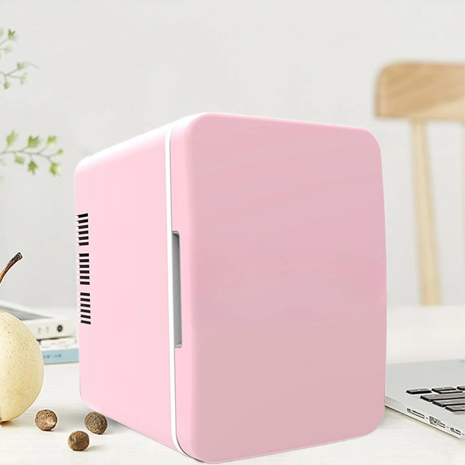 Compact Mini Fridge Portable Skincare Drinks Snacks Cooler - Pink - Image 5