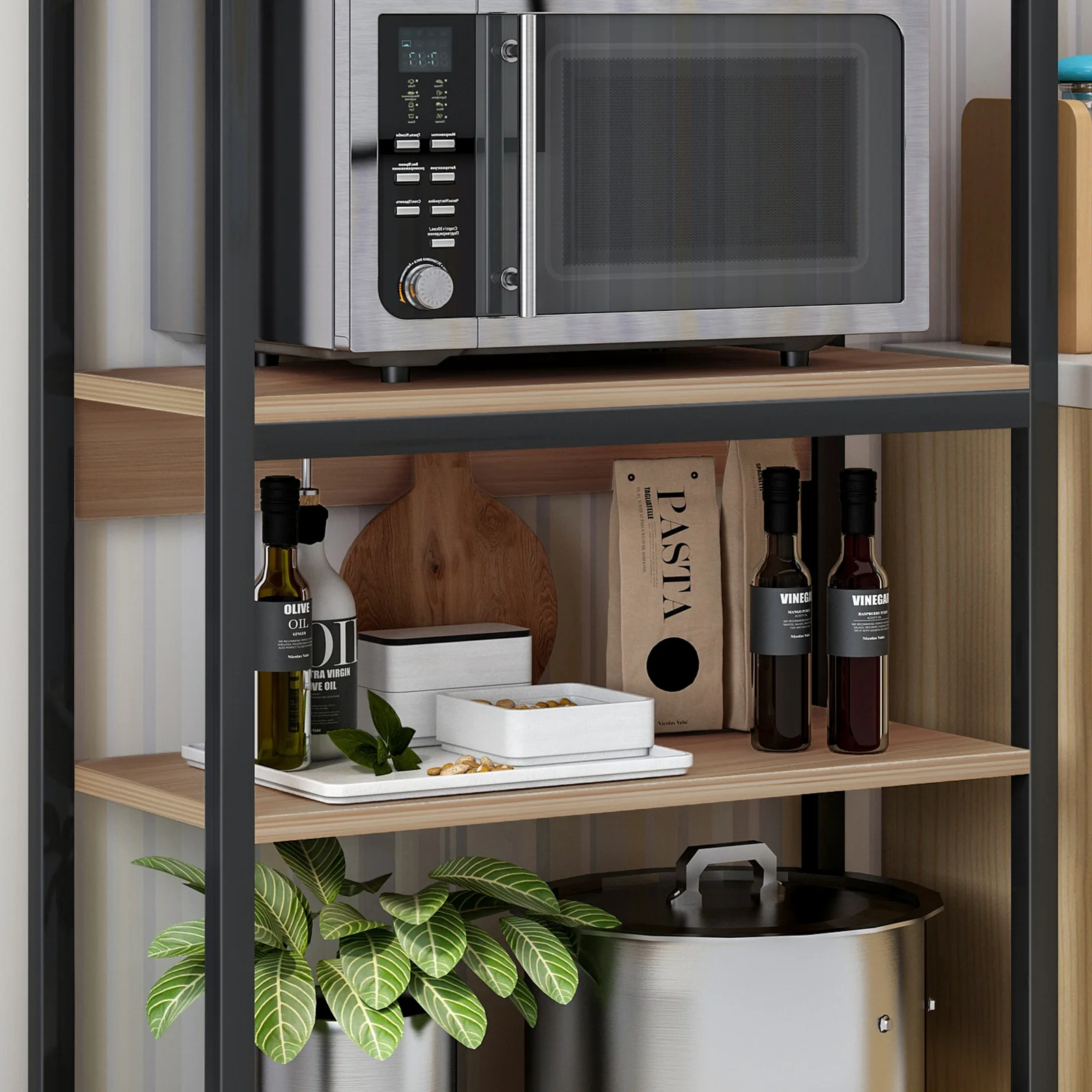 Continental Kitchen Organiser Rack Storage Shelf (Oak) - Image 4
