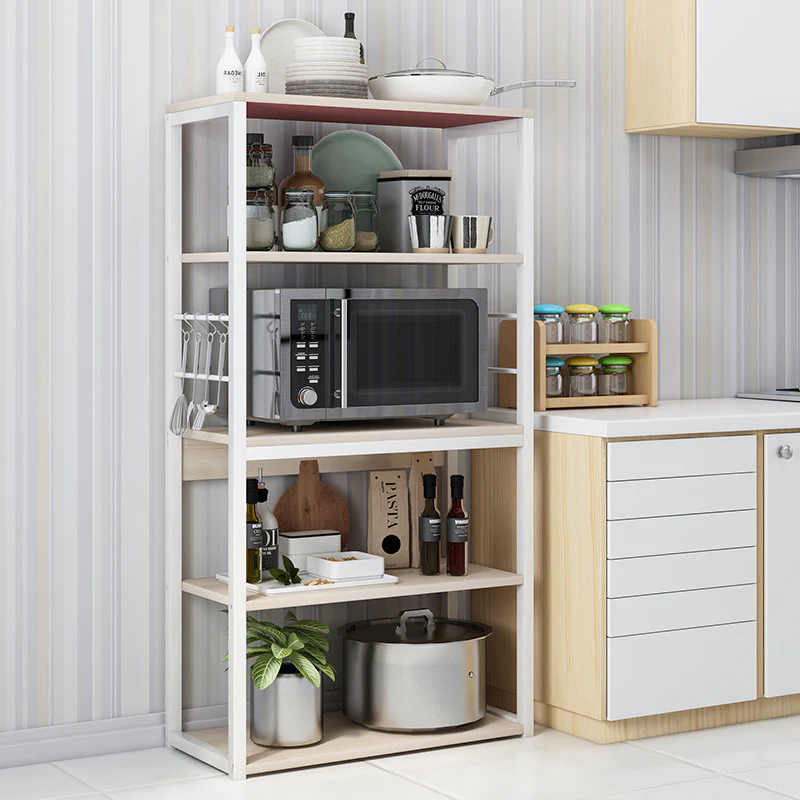 Continental Kitchen Organiser Rack Storage Shelf (White Oak) - Image 5
