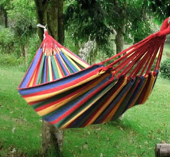 Cotton Hammock with Bag (Red Stripes) - Image 14