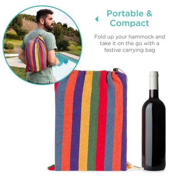 Cotton Hammock with Bag (Red Stripes) - Image 16