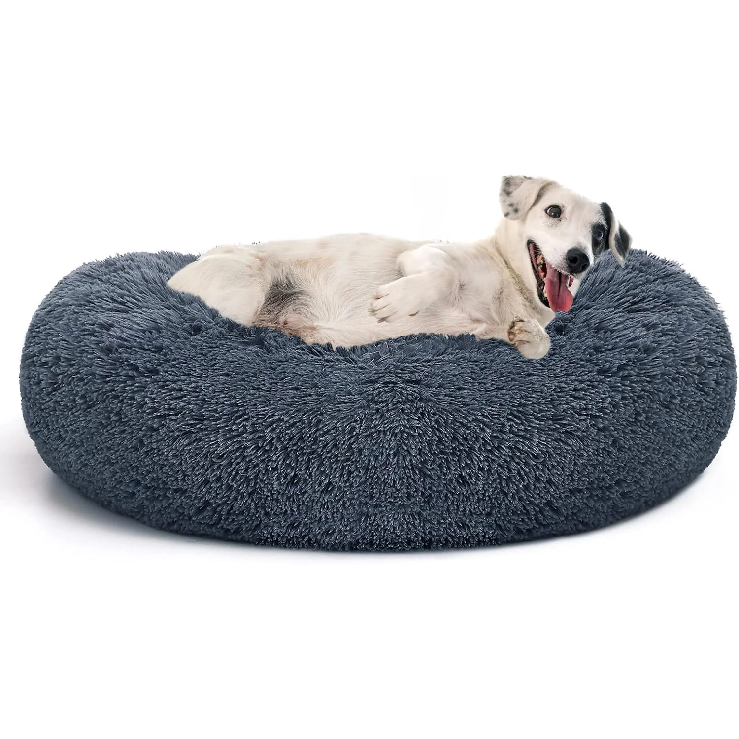 Cozy Plush Soft Fluffy Pet Bed Dog Cat Bed (Dark Grey, 70cm) - Image 7