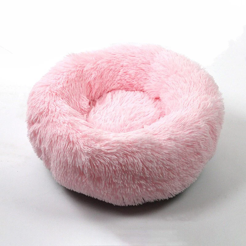 Cozy Plush Soft Fluffy Pet Bed Dog Cat Bed (Pink, 50cm) - Image 9