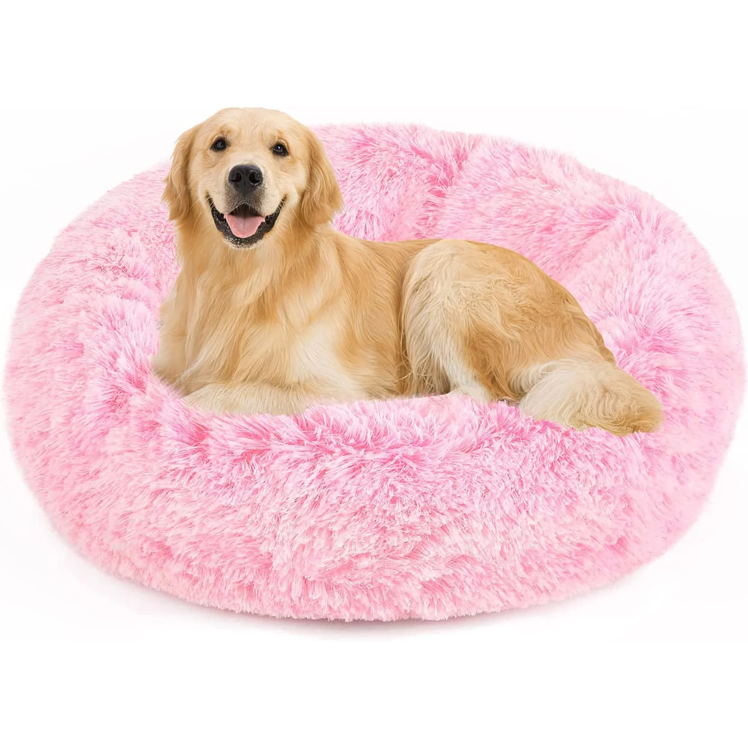 Cozy Plush Soft Fluffy Pet Bed Dog Cat Bed (Pink, 60cm) - Image 16