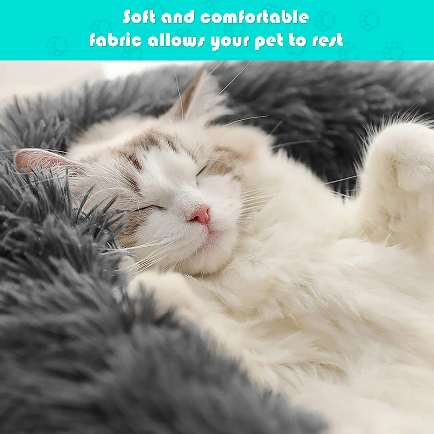 Cozy Plush Soft Fluffy Pet Bed Dog Cat Bed (Pink, 70cm) - Image 10