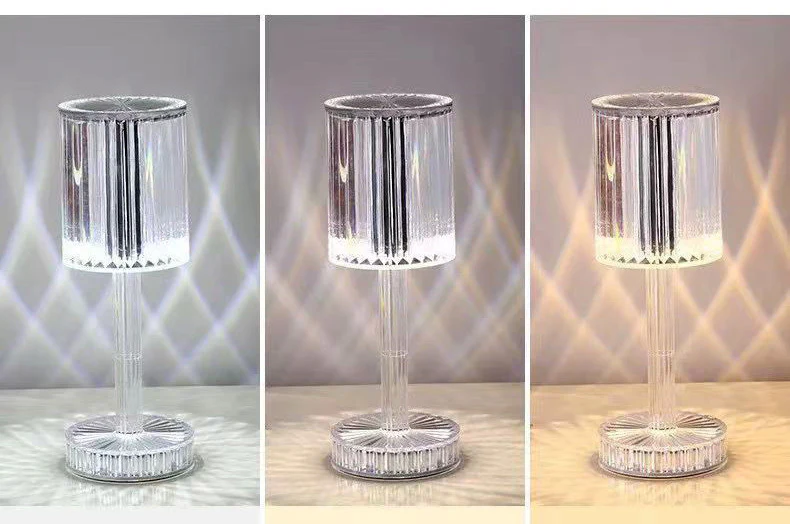 Crystal Cylinder LED Table Lamp Touch Sensor Night Light - Image 11
