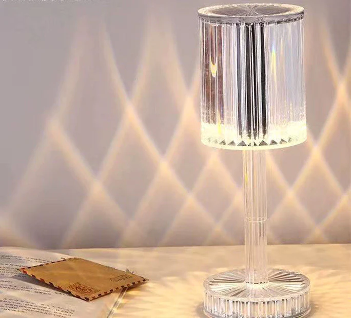 Crystal Cylinder LED Table Lamp Touch Sensor Night Light - Image 13