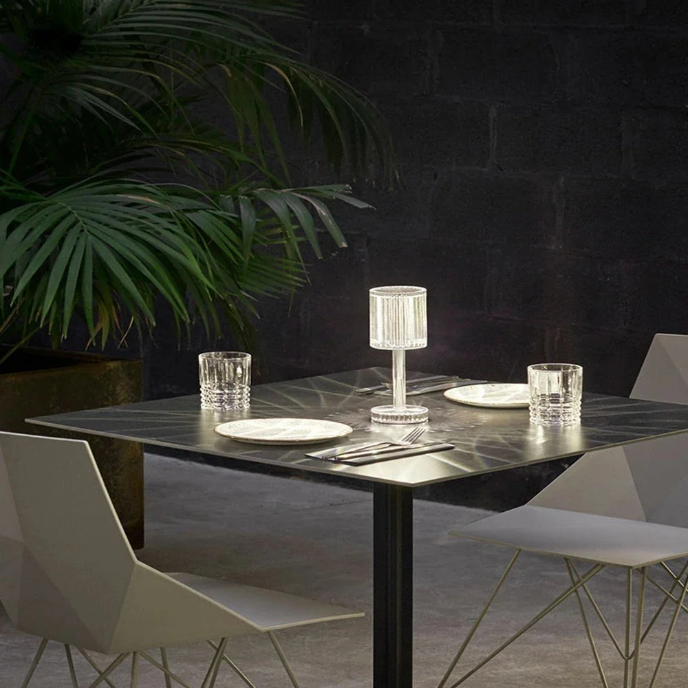 Crystal Cylinder LED Table Lamp Touch Sensor Night Light - Image 19