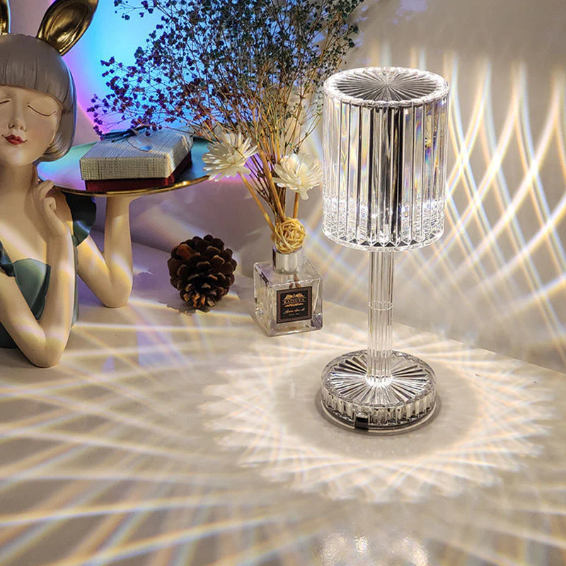 Crystal Cylinder LED Table Lamp Touch Sensor Night Light - Image 20