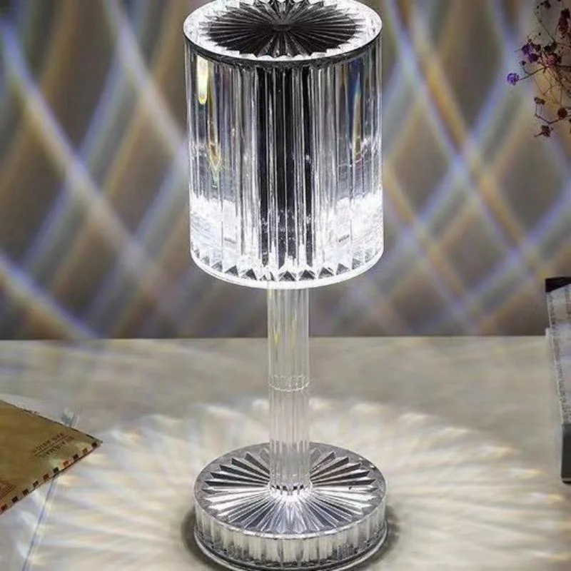 Crystal Cylinder LED Table Lamp Touch Sensor Night Light - Image 21