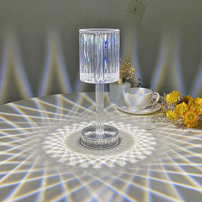 Crystal Cylinder LED Table Lamp Touch Sensor Night Light - Image 6