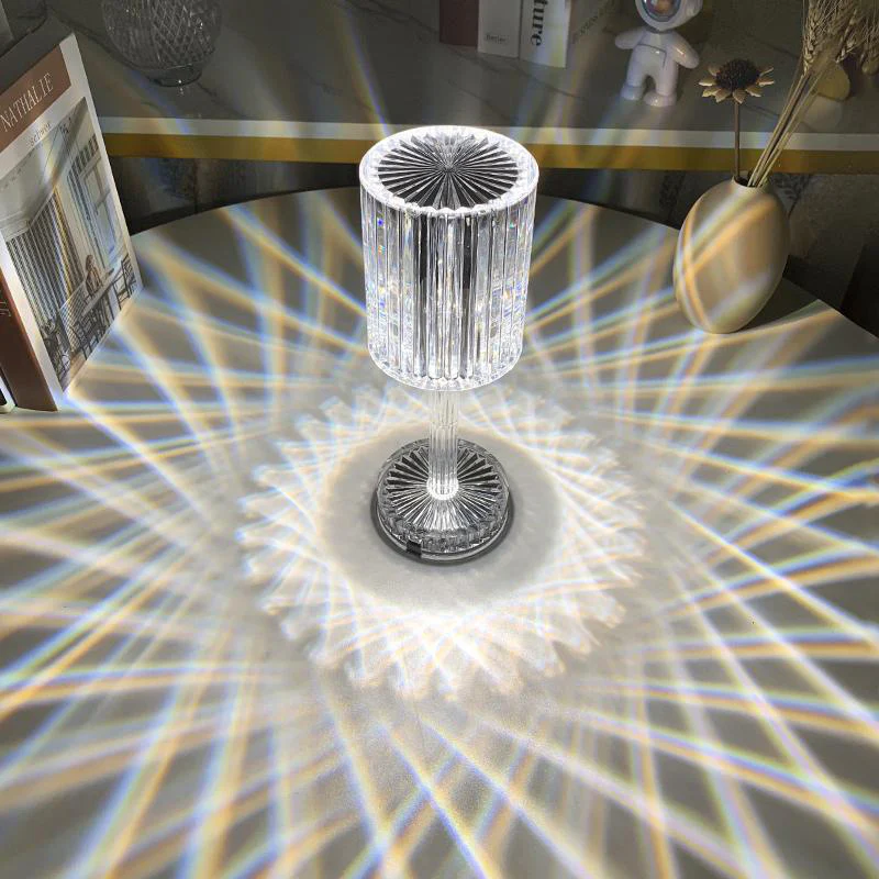 Crystal Cylinder LED Table Lamp Touch Sensor Night Light - Image 8