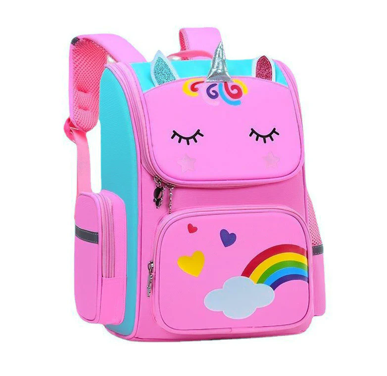 Cute Unicorn Backpack School Bag Girl's Pink Shoulder Bag - Image 2