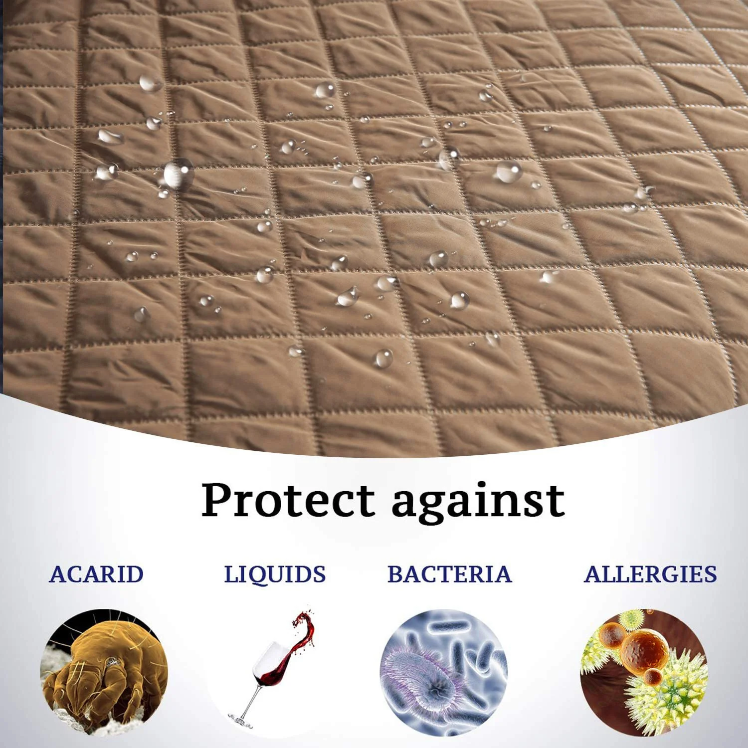 Deluxe 3-Seater Sofa Slipcover Quilted Couch Cover Water Resistant Furniture Protector (Umber) - Image 7